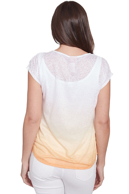 Petite Peachy Keen Jeweled Butterfly Tee