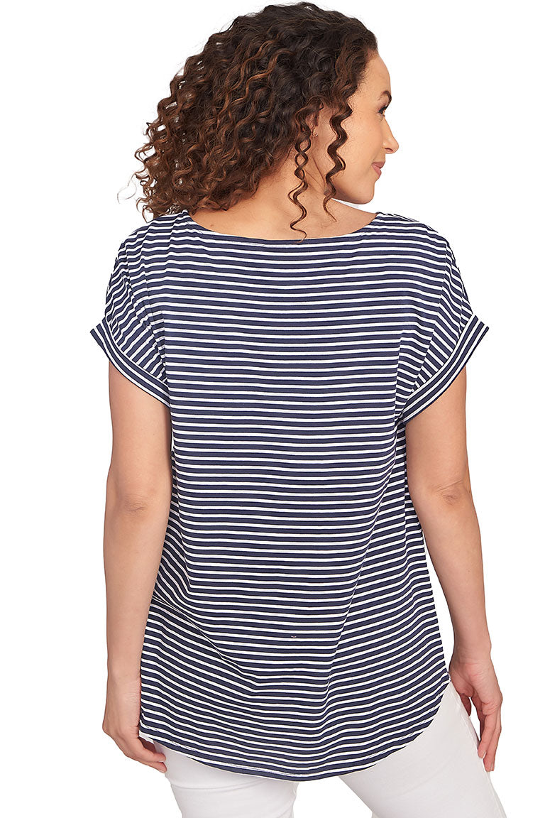 Stripe Right Floral Short Sleeve Top