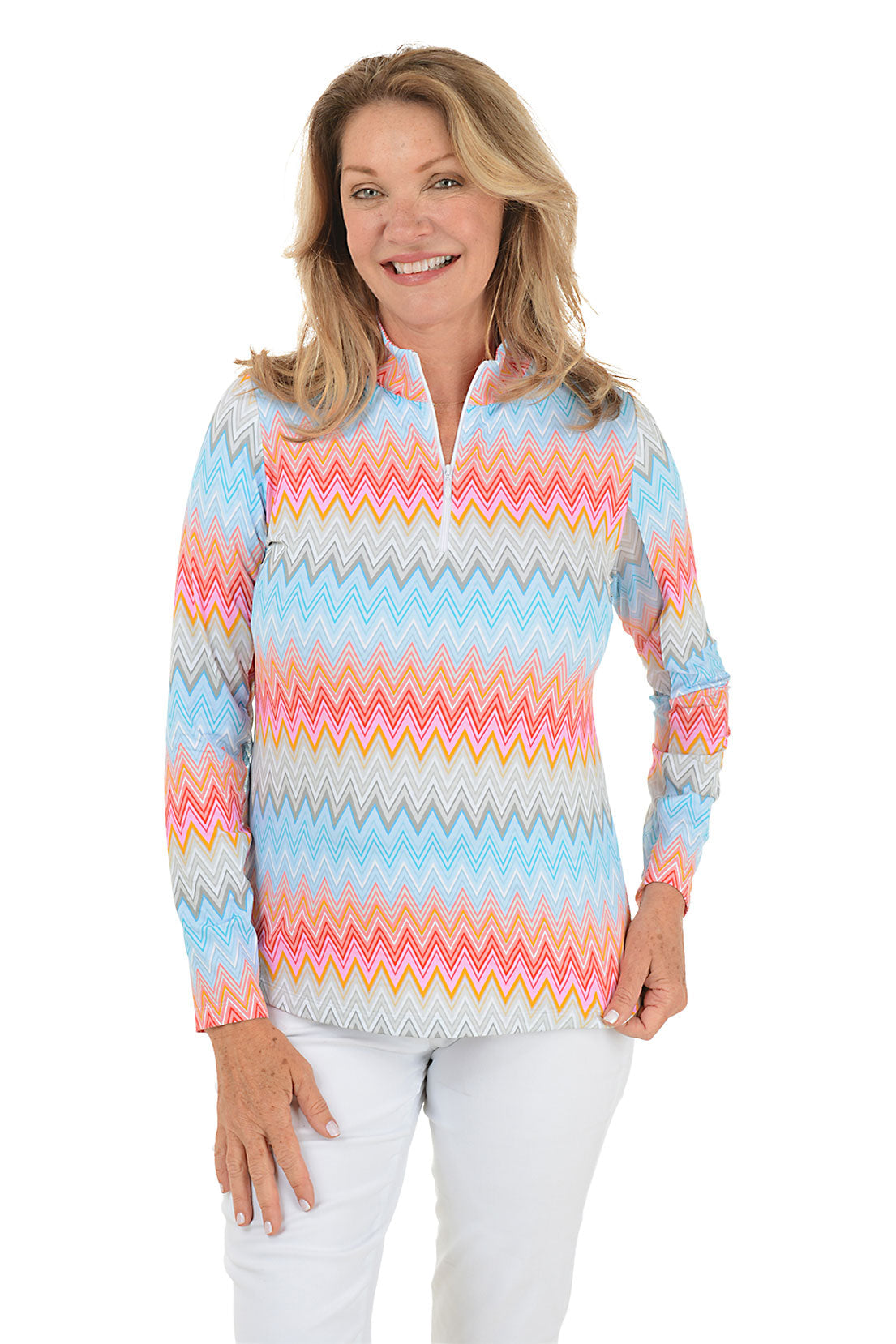Candy Pink Susan Chevron UPF50+ Sun Shirt