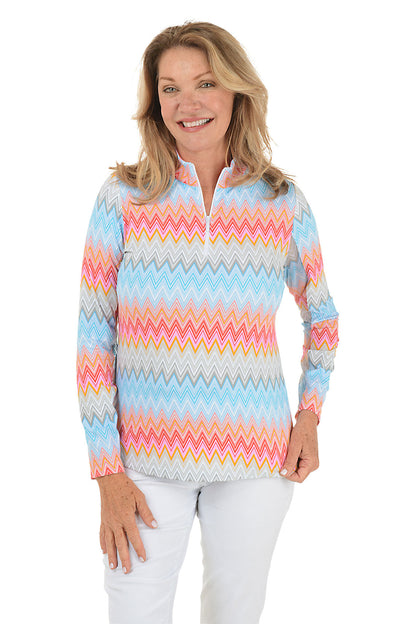 Candy Pink Susan Chevron UPF50+ Sun Shirt