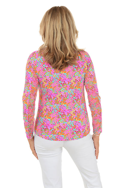 Hot Pink Allana Speckled UPF50+ Sun Shirt
