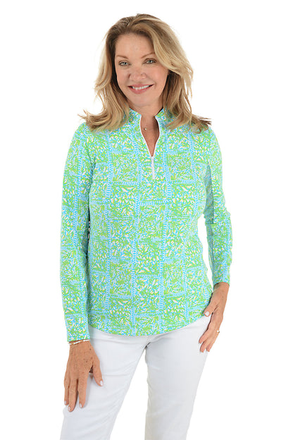 Turquoise Josie Tile UPF50+ Sun Shirt
